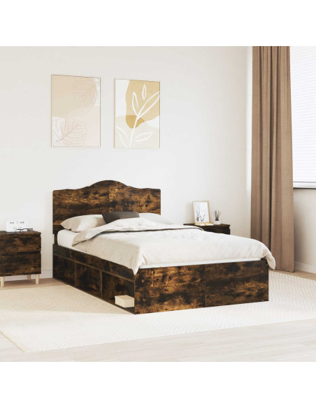 Struttura del letto Rovere fumé 120 x 190 cm Pino massello