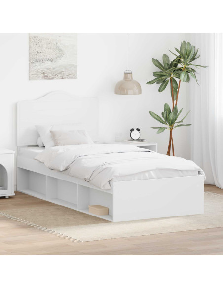 Struttura del letto Bianco 100 x 200 cm Pino massello