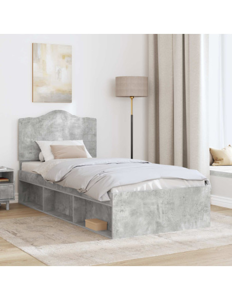 Struttura del letto Grigio Concretè 100 x 200 cm Pino massello