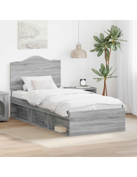 Struttura del letto Grigio Sonoma 90 x 190 cm Pino massello