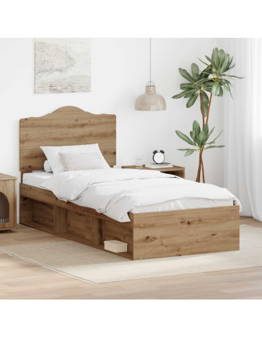 Struttura del letto con testiera Rovere Artigianale 90 x 190 cm