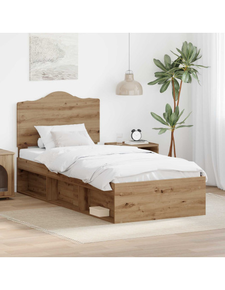 Struttura del letto con testiera Rovere Artigianale 90 x 190 cm