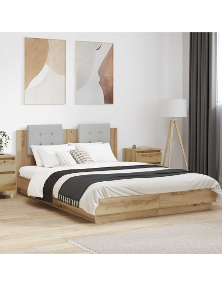 Struttura letto con testata Rovere artigianale 120 x 200 cm