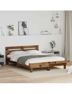 Struttura del letto con testiera Legno vecchio 160 x 200 cm