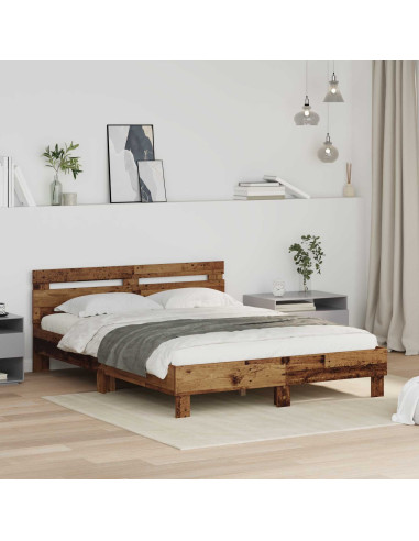 Struttura del letto con testiera Legno vecchio 140 x 200 cm
