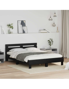 Struttura del letto Rovere Nero 120 x 200 cm Legno multistrato