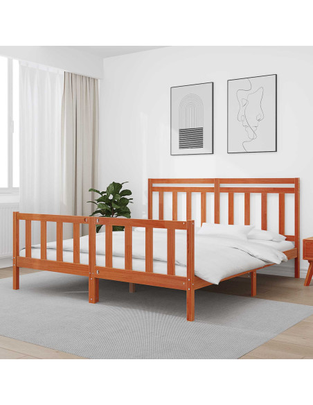 Struttura del letto 2 pcs Marrone cerato 205,5 x 185,5 x 100 cm