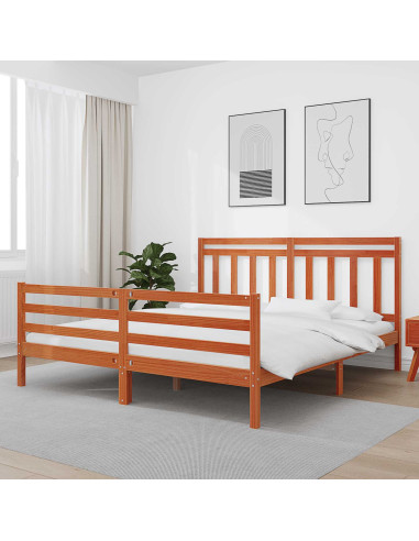 Struttura del letto con testiera Marrone cerato 180 x 200 cm