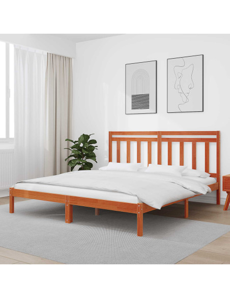 Struttura del letto Marrone cerato 205,5 x 185,5 x 100 cm