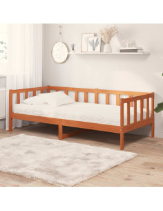 Letto Giorno con materasso Marrone e Bianco Cerato 90 x 200 cm