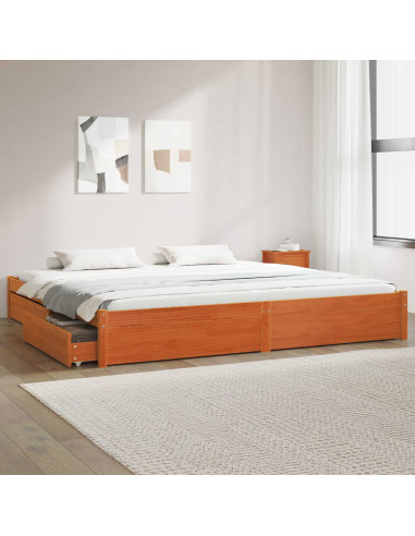 Struttura del letto con cassetto Marrone cerato 180 x 200 cm