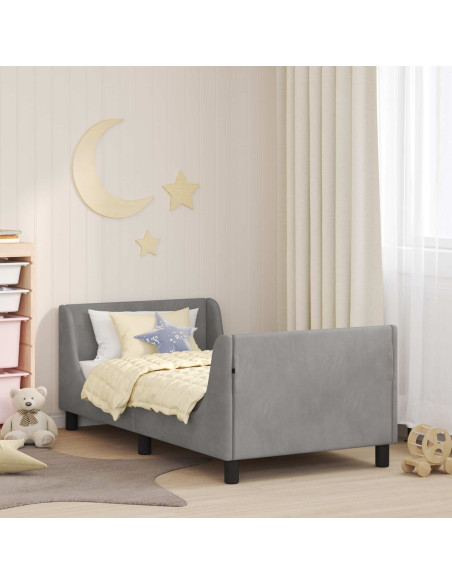 Struttura letto bambini con testata Grigio chiaro 80 x 160 cm