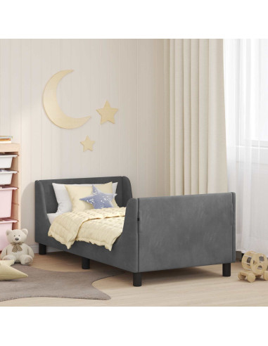 Struttura letto bambini con testata Grigio scuro 80 x 160 cm