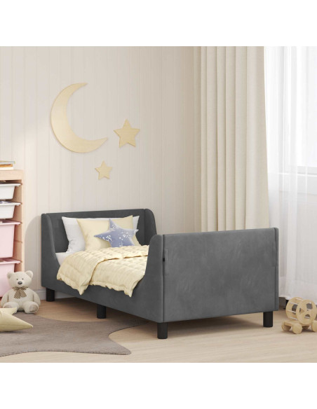 Struttura letto bambini con testata Grigio scuro 80 x 160 cm