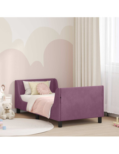 Struttura letto bambini con testata Viola 80 x 160 cm Velluto