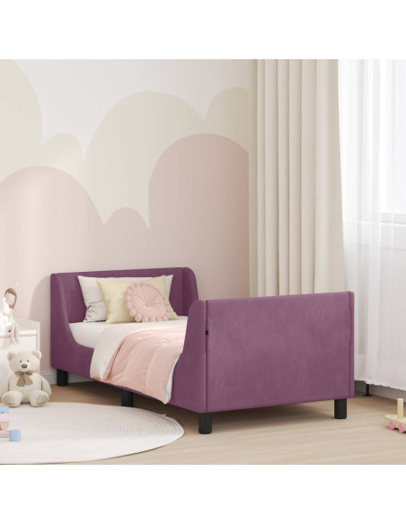 Struttura letto bambini con testata Viola 80 x 160 cm Velluto