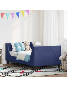 Struttura letto bambini con testata Blu Polizia 80 x 160 cm