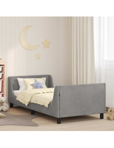 Struttura letto bambini con testata Grigio chiaro 80 x 200 cm