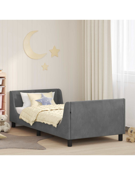 Struttura letto bambini con testata Grigio scuro 80 x 200 cm
