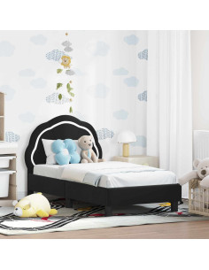 Struttura letto per bambini con testata Nero 70 x 140 cm