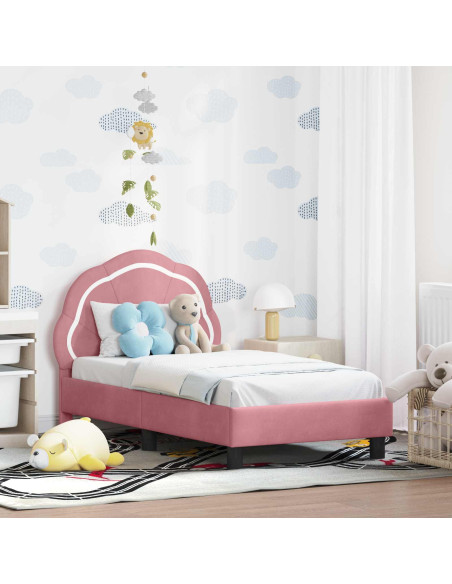 Struttura letto per bambini con testata Rosa 70 x 140 cm