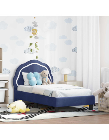 Struttura letto per bambini con testata Blu Polizia 70 x 140 cm