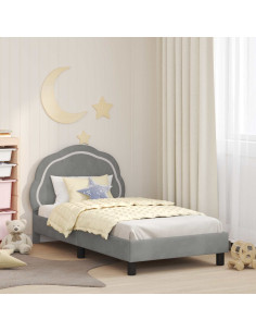 Struttura letto bambini con testata Grigio chiaro 80 x 160 cm