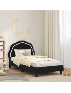 Struttura letto bambini con testata Nero 80 x 160 cm Velluto