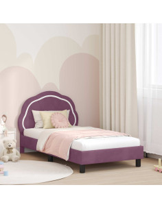 Struttura letto bambini con testata Viola 80 x 160 cm Velluto
