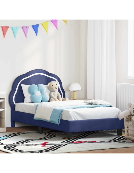 Struttura letto bambini con testata Blu Polizia 80 x 160 cm