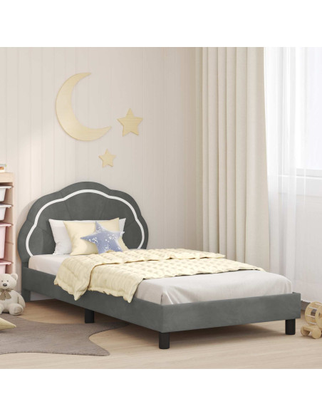 Struttura letto bambini con testata Grigio scuro 80 x 200 cm