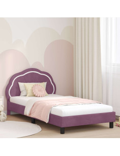 Struttura letto bambini con testata Viola 90 x 200 cm Velluto