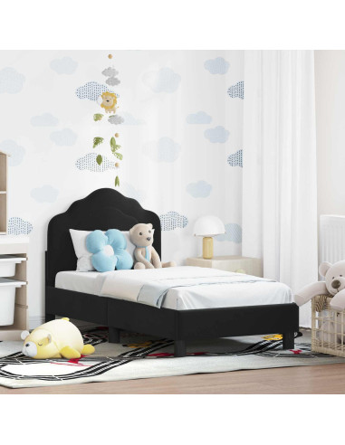 Struttura letto per bambini con testata Nero 70 x 140 cm