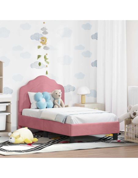 Struttura letto per bambini con testata Rosa 70 x 140 cm