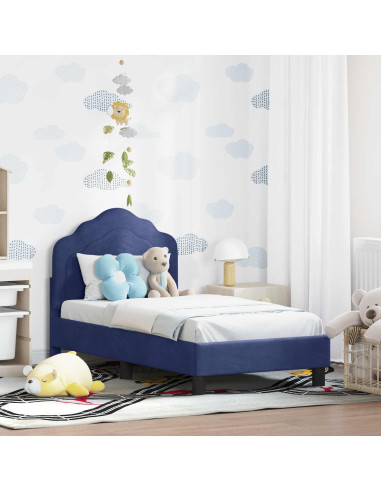 Struttura letto per bambini con testata Blu Polizia 70 x 140 cm