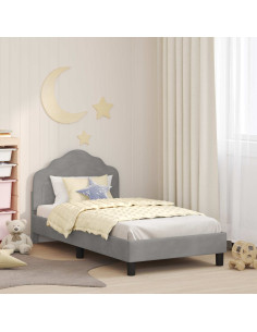 Struttura letto bambini con testata Grigio chiaro 80 x 160 cm
