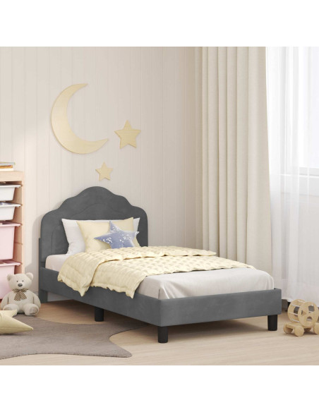 Struttura letto bambini con testata Grigio scuro 80 x 160 cm