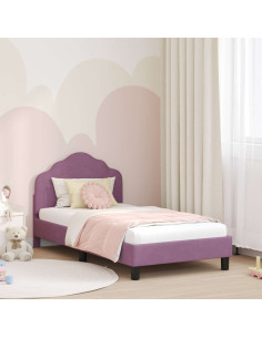 Struttura letto bambini con testata Viola 80 x 160 cm Velluto