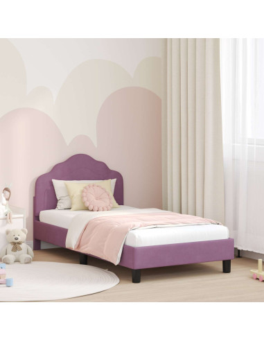 Struttura letto bambini con testata Viola 80 x 160 cm Velluto