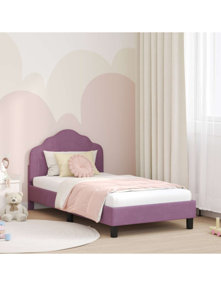 Struttura letto bambini con testata Viola 80 x 160 cm Velluto