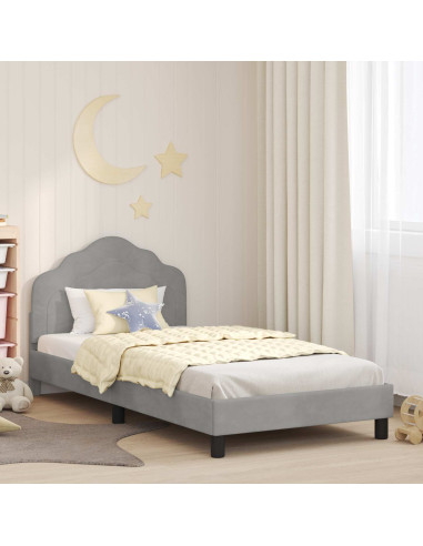 Struttura letto bambini con testata Grigio chiaro 80 x 200 cm