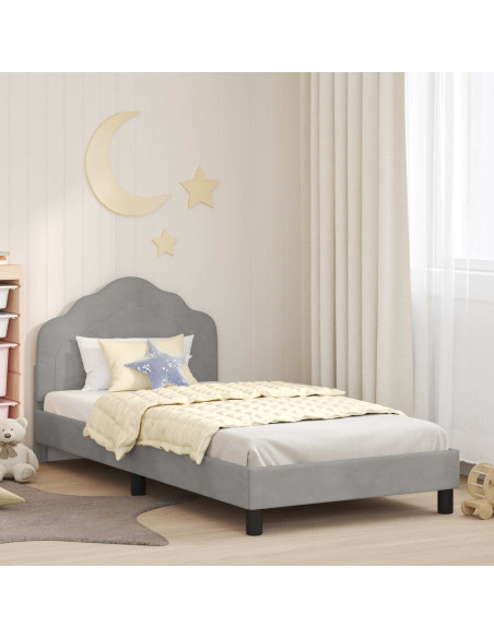 Struttura letto bambini con testata Grigio chiaro 80 x 200 cm