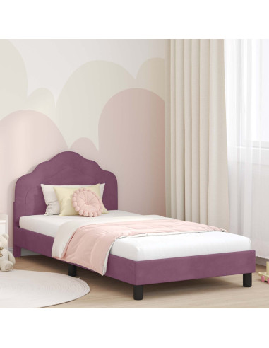 Struttura letto bambini con testata Viola 80 x 200 cm Velluto