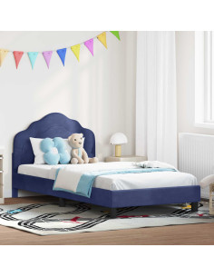 Struttura letto bambini con testata Blu Polizia 80 x 200 cm