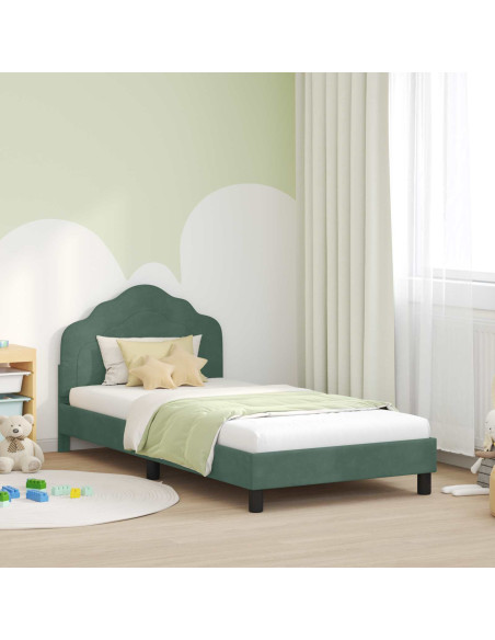 Struttura letto bambini con testata Verde Mare 90 x 190 cm