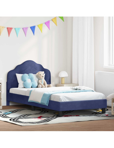 Struttura letto bambini con testata Blu Polizia 90 x 190 cm