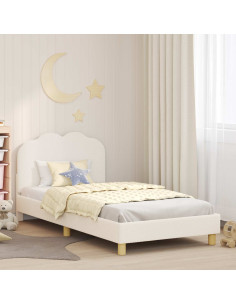 Struttura letto bambini con testata Crema 80 x 200 cm