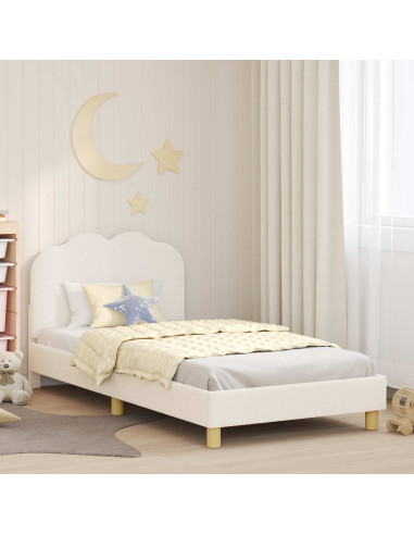 Struttura letto bambini con testata Crema 80 x 200 cm