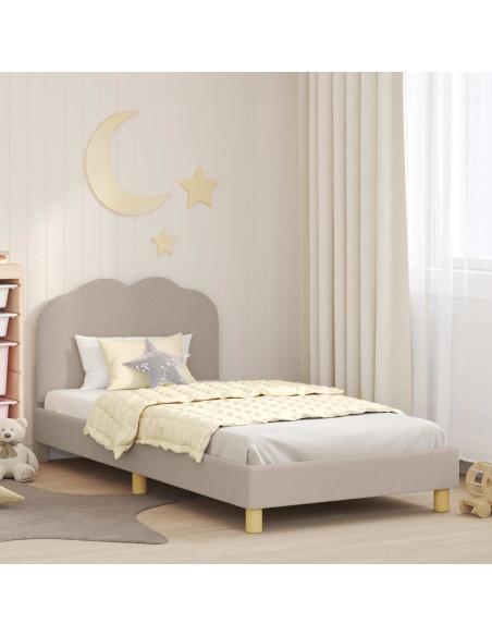 Struttura letto bambini con testata Grigio chiaro 90 x 190 cm