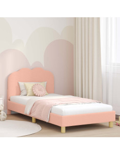 Struttura letto bambini con testata Rosa 90 x 200 cm